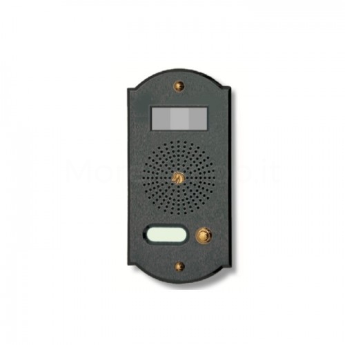 PUSH BUTTON PANEL FOR VIDEO INTERCOM 1 NAME MOD. 1PLMOROVIDEO/A IN ANTHRACITE BRASS