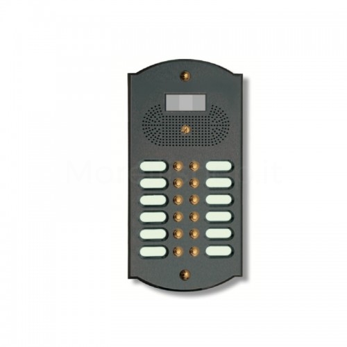 PUSH BUTTON PANEL FOR VIDEO INTERCOM 12 NAMES MOD. 12PLMOROVIDEO/A IN ANTHRACITE BRASS