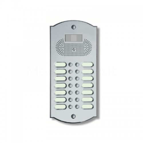 BUTTON PANEL FOR VIDEO INTERCOM 14 NAMES MOD. 14PLMOROVIDEO/K IN CHROME-PLATED BRASS