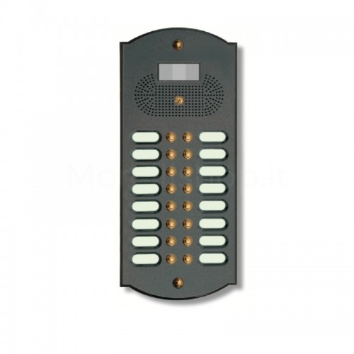 PUSH BUTTON PANEL FOR VIDEO INTERCOM 16 NAMES MOD. 16PLMOROVIDEO/A IN ANTHRACITE BRASS