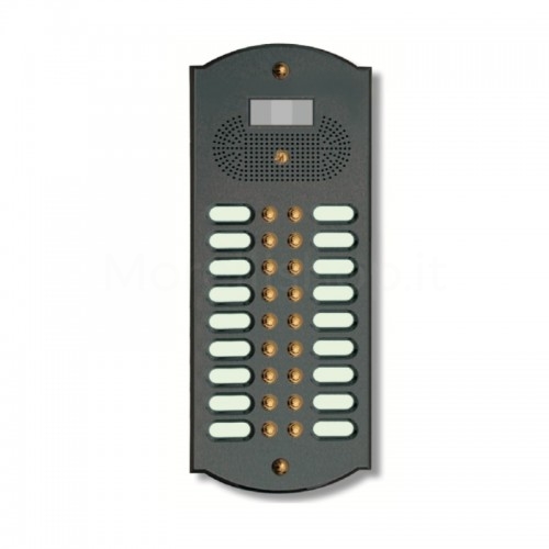 PUSH BUTTON PANEL FOR VIDEO INTERCOM 18 NAMES MOD. 18PLMOROVIDEO/A IN ANTHRACITE BRASS