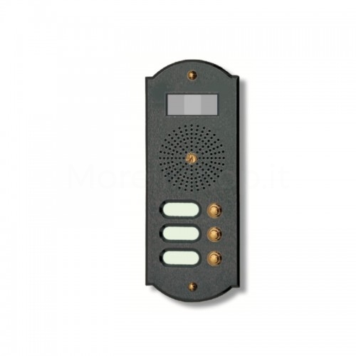 PUSH BUTTON PANEL FOR VIDEO INTERCOM 3 NAMES MOD. 3PLMOROVIDEO/A IN ANTHRACITE BRASS