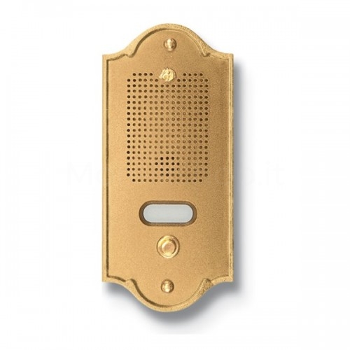 PUSH BUTTON PANEL FOR INTERCOM 1 NAME MOD. 1PLM/O IN NATURAL BRASS