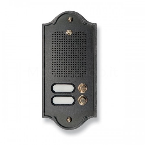 BUTTON PANEL FOR INTERCOM 2 NAMES MOD. 2PLM/A IN BRASS ANTHRACITE FINISH