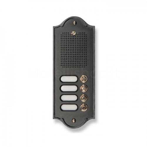 PUSH BUTTON PANEL FOR INTERCOM 4 NAMES MOD. 4PLM/A IN BRASS ANTHRACITE FINISH