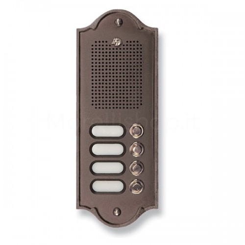 BUTTON PANEL FOR INTERCOM 4 NAMES MOD. 4PLM/TM IN DARK BROWN BRASS