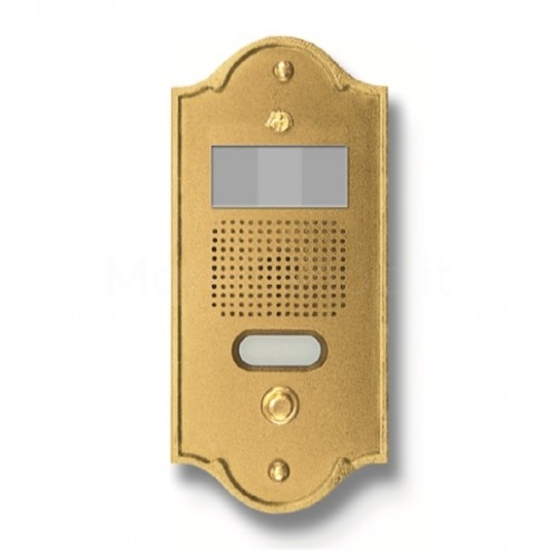 PUSH BUTTON PANEL FOR VIDEO INTERCOM 1 NAME MOD. 1PLMVIDEO/O IN NATURAL BRASS