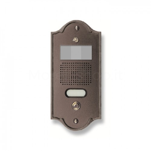 PUSH BUTTON PANEL FOR VIDEO INTERCOM 1 NAME MOD. 1PLMVIDEO/TM IN DARK BROWN BRASS