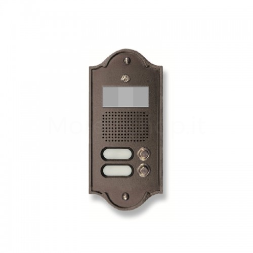 BUTTON PANEL FOR VIDEO INTERCOM 2 NAMES MOD. 2PLMVIDEO/TM IN DARK BROWN BRASS