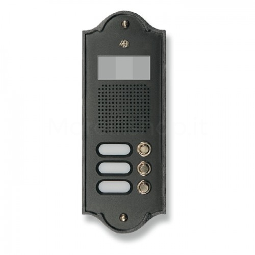 PUSH BUTTON PANEL FOR VIDEO INTERCOM 3 NAMES MOD. 3PLMVIDEO/A IN BRASS ANTHRACITE FINISH