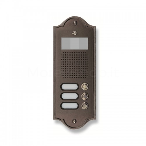 BUTTON PANEL FOR VIDEO INTERCOM 3 NAMES MOD. 3PLMVIDEO/TM IN DARK BROWN BRASS