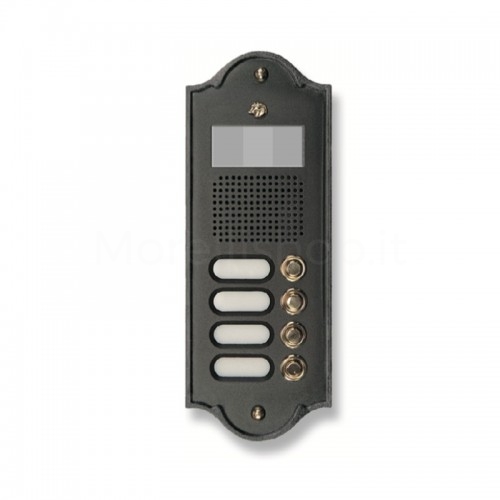 PUSH BUTTON PANEL FOR VIDEO INTERCOM 4 NAMES MOD. 4PLMVIDEO/A IN BRASS ANTHRACITE FINISH