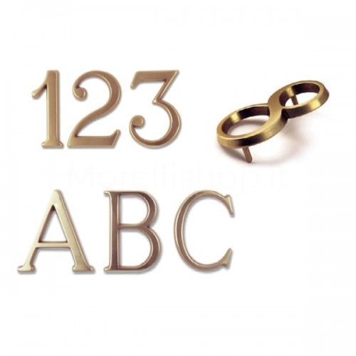 NUMBER OR LETTER FOR HOUSE NUMBER MOD. H5/OLN HEIGHT 5 CM IN NATURAL BRASS