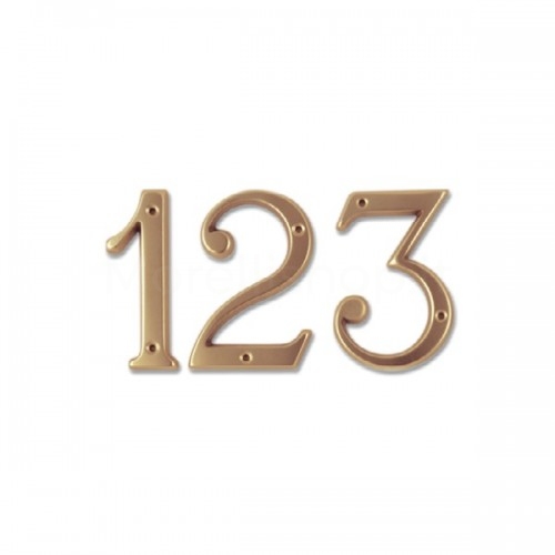 NUMBER FOR HOUSE NUMBER MOD. H12/OLN HEIGHT 12 CM IN NATURAL BRASS