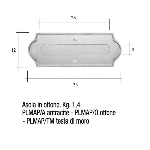 Asola ottone Mod. PLMAP/O Morelli per cassetta postale
