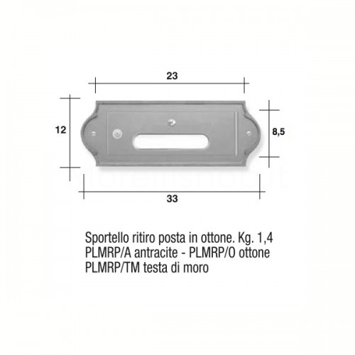 Sportello antracite Mod. PLMRP/A Morelli ritiro posta per cassetta postale