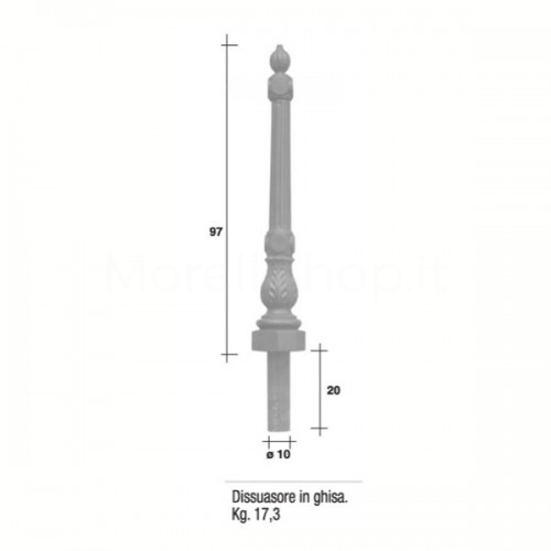 Dissuasore fittone Mod. 3020 Morelli - ghisa senza anelli