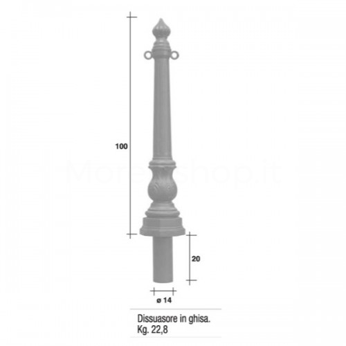 Dissuasore fittone Mod. 3050 Morelli - ghisa con anelli