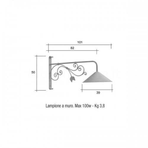 Lampione Mod. FABRIANO 2 ferro battuto Morelli - Arredo giardino