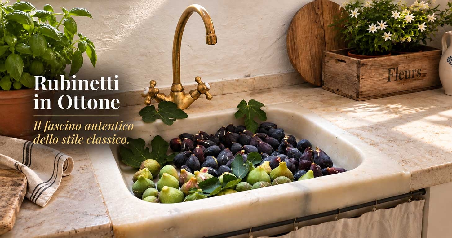 Gruppo lavabo Monoforo in ottone